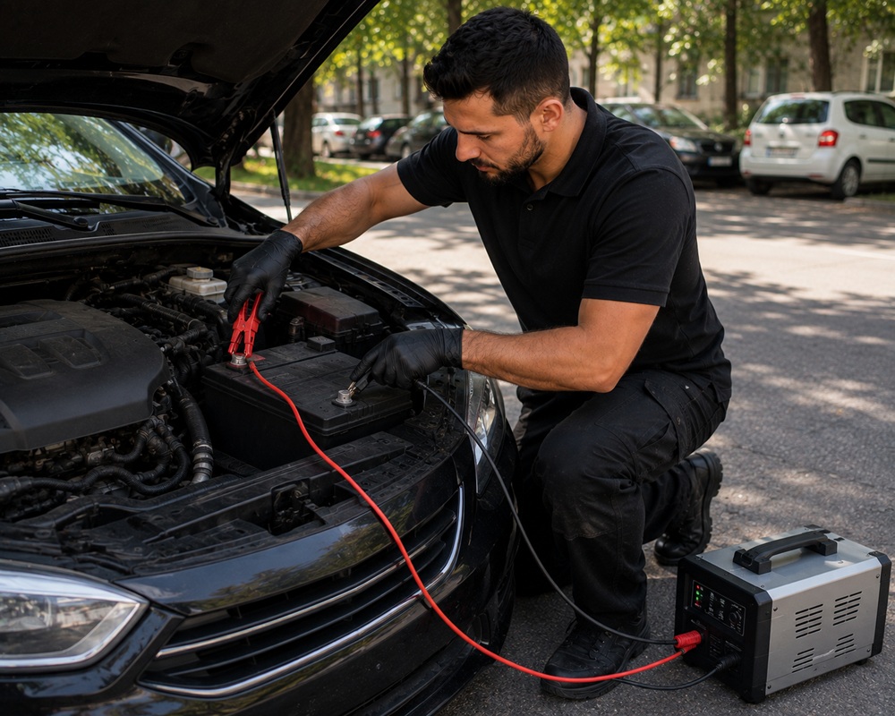 Прикурить автомобиль (провода или бустер) — автоуслуга A-EL